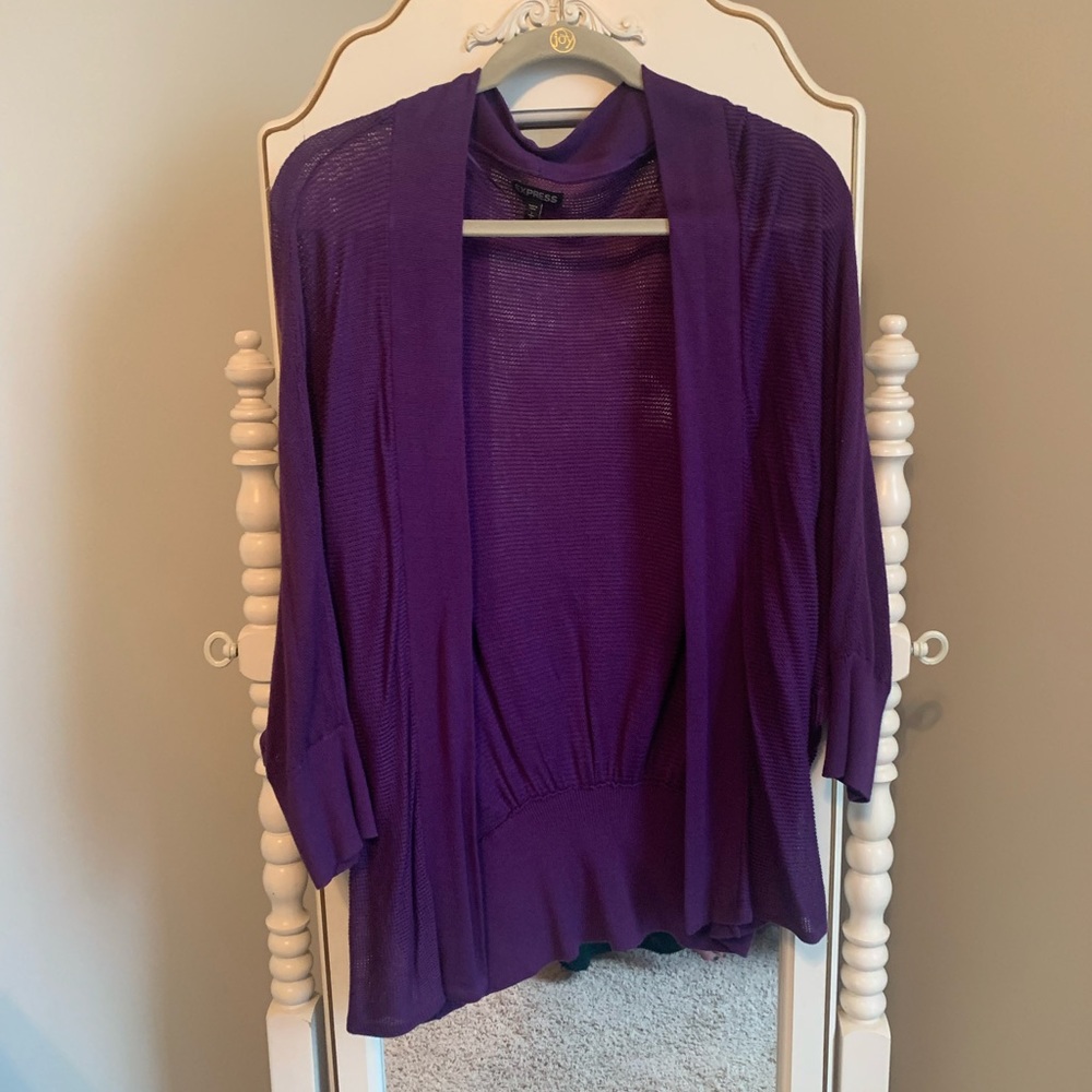 Plum Cocoon Cardigan- Express Sz L. Great Condition!